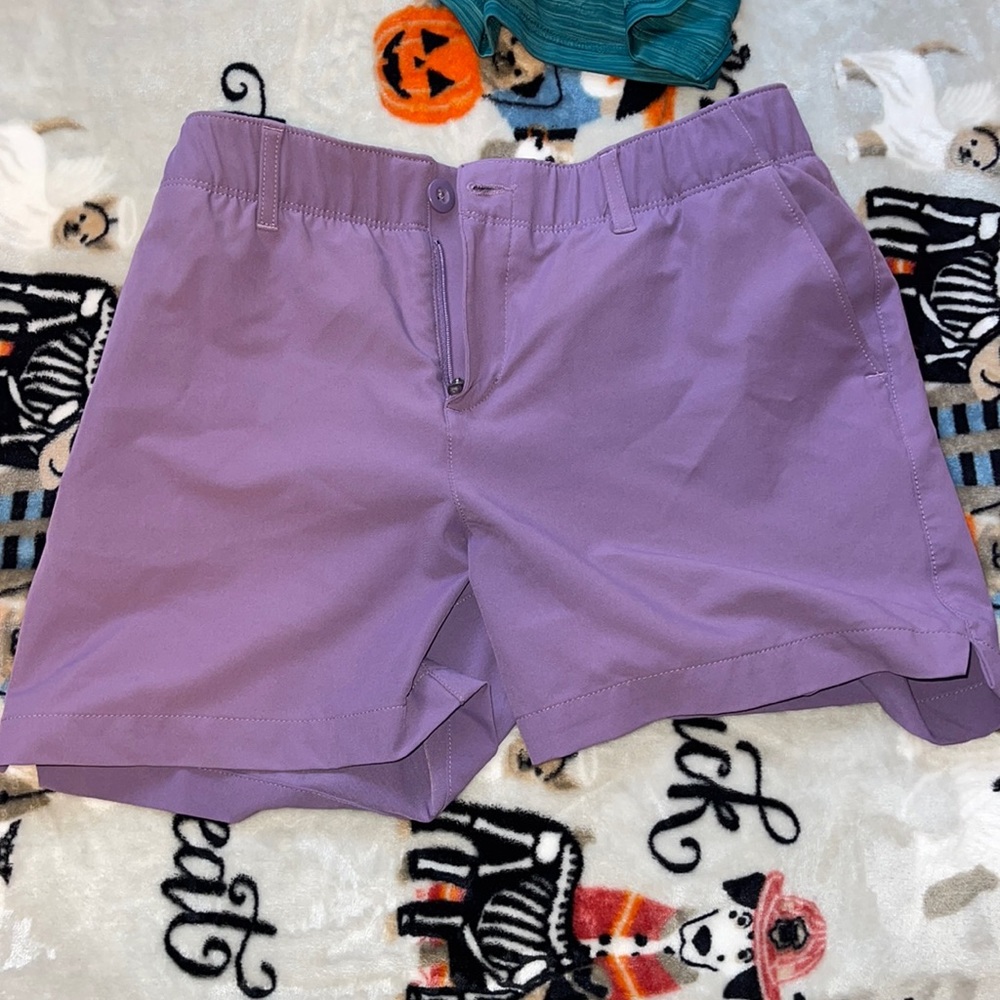 Purple under armor golf shorts
